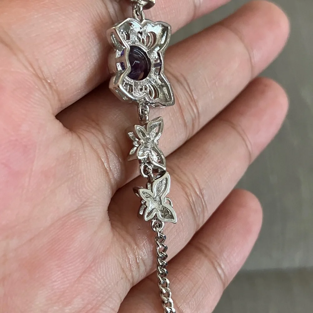 🌸3/$15 Butterfly Amethyst Bracelet - Picture 6 of 9